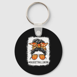 Bleached Bysketbyll Mom Messy Bun Player Mom Mothe Keychain