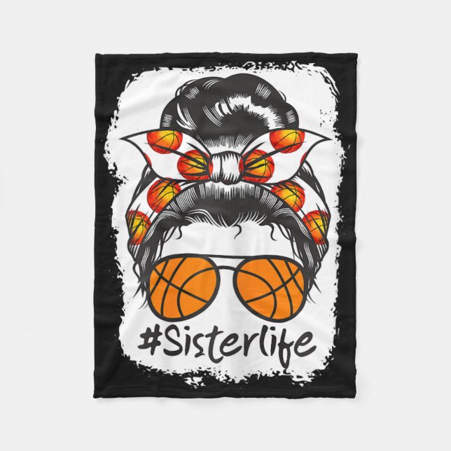 Bleached Bysketbyll Sister Life Messy Bun Byll  Fleece Blanket (Front)