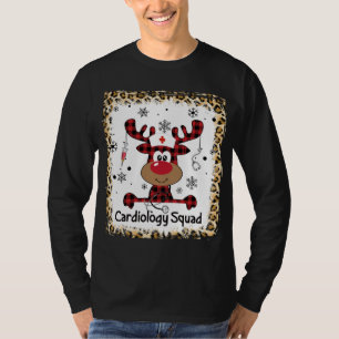 Bleached Cardiology Squad Reindeer Cardiac Nurse C T-Shirt