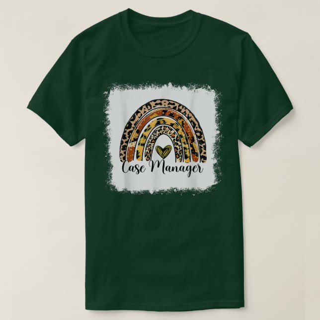 Bleached Case Manager Rainbow Social Services Hall T-Shirt (Design Front)