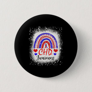 Bleached Chd Congenital Heart Defect Awareness Mon 2 Inch Round Button