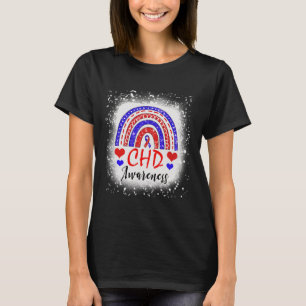 Bleached Chd Congenital Heart Defect Awareness Mon T-Shirt