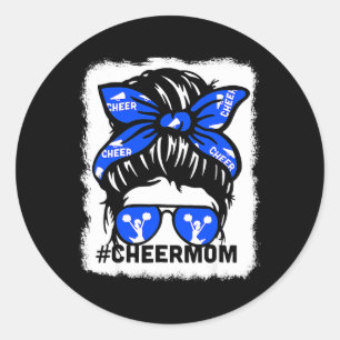 Bleached Cheer Mother Mama Parent Cheerleading Mom Classic Round Sticker