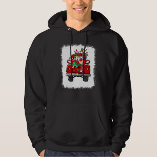 Bleached Christmas Truck Christmas Reindeer Xmas Hoodie