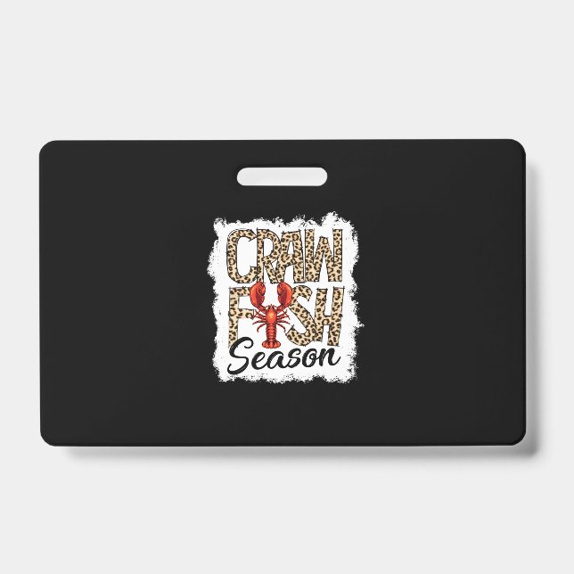 Bleached Crawfish Season Leopard Crawfish Boil Badge (Front)