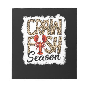 Bleached Crawfish Season Leopard Crawfish Boil Notepad