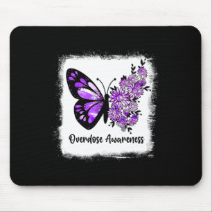 Bleached Daisy Butterfly Purple Ribbon Overdose Aw Mouse Pad