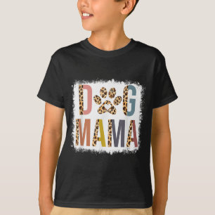 Bleached Dog Mama Leopard And Boho Mom Life Mother T-Shirt