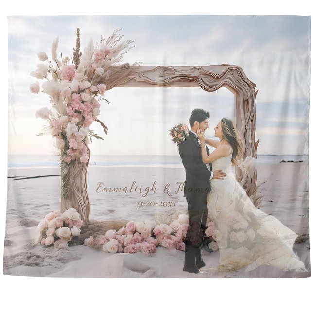 Bleached Elegance Driftwood Square Frame Tapestry (Creator Uploaded)