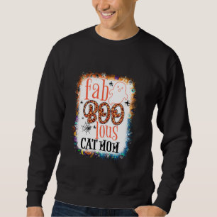 Bleached Faboolous Cat Mom Halloween Costume Cat M Sweatshirt