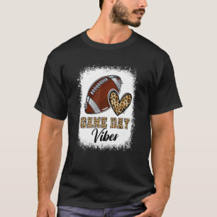 Bleached Football Game Day Vibes Football Mom Game T-Shirt