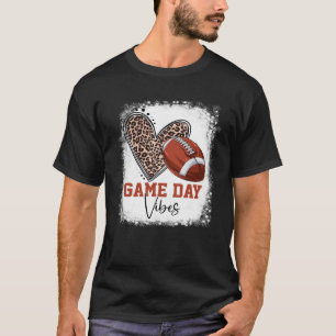 Bleached Football Game Day Vibes Football Mom Moth T-Shirt