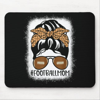 Bleached Football Mom Life With Leopard And Messy  Mouse Pad