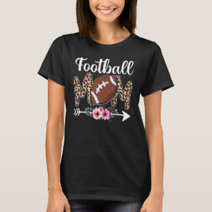 Bleached Football Mom Love Leopard Player Mother's T-Shirt