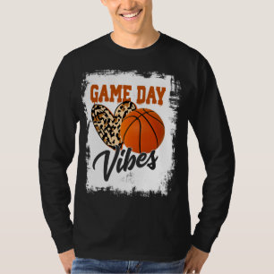 Bleached Game Day Vibes Basketball Fan Mom Grandma T-Shirt