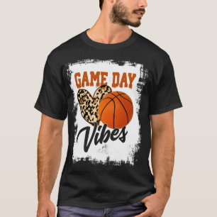 Bleached Game Day Vibes Basketball Fan Mom Grandma T-Shirt