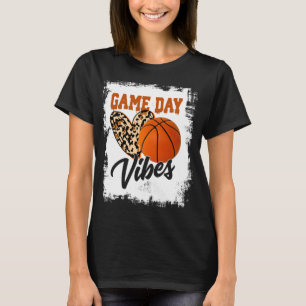 Bleached Game Day Vibes Basketball Fan Mom Grandma T-Shirt
