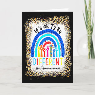 Bleached Its Ok To Be Different Autism Awareness T Card