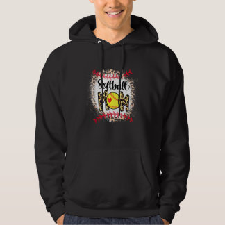Bleached Leopard Ball Mom Mother's Day Softball Mo Hoodie