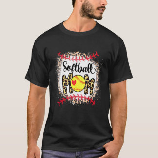 Bleached Leopard Ball Mom Mother's Day Softball Mo T-Shirt