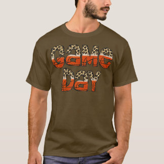 Bleached Leopard Basketball Game Day Vibes Basketb T-Shirt