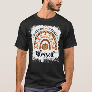 Bleached Leopard Rainbow Thankful Grateful Blessed T-Shirt