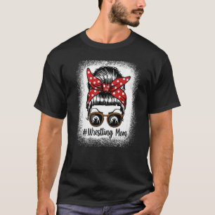 Bleached Life Wrestling Mom Leopard Messy bun Glas T-Shirt
