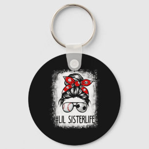 Bleached Lil Sister Life Soccer Messy Bun Bysebyll Keychain