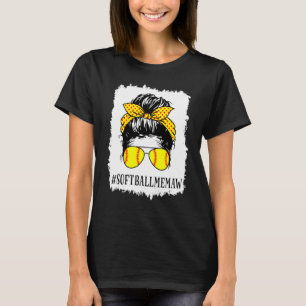 Bleached Memaw Life Softball Baseball Mothers Day  T-Shirt