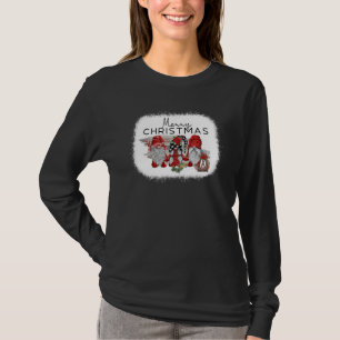Bleached Merry Christmas Gnomes Xmas Holiday Winte T-Shirt