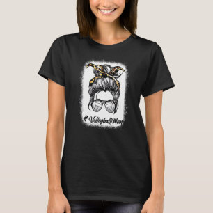 Bleached Messy Bun Volleyball Mother Bandana Momli T-Shirt