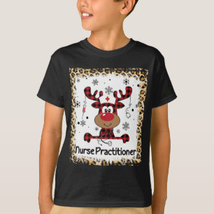 Bleached Nurse Practitioner Reindeer Christmas Paj T-Shirt