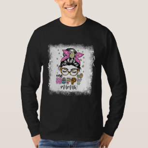 Bleached One Hoppy Mamaw Bunny Easter Day T-Shirt