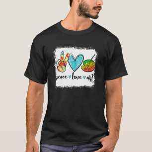 Bleached Peace Love Painting Palette Teacher T-Shirt