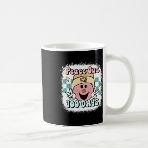 Bleached Peace Out 100 Days Of School Smile Face 1 Coffee Mug