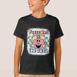Bleached Peace Out 100 Days of School Smile Face 1 T-Shirt