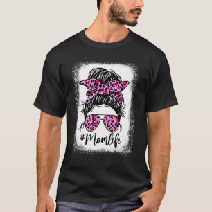 Bleached Pink Leopard Mom Life Mother's Day T-Shirt