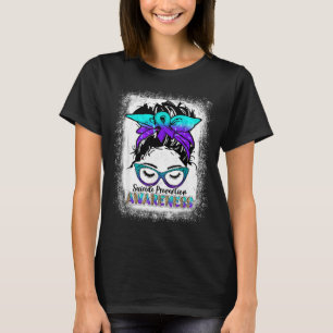 Bleached prevention awareness week messy bun T-Shirt