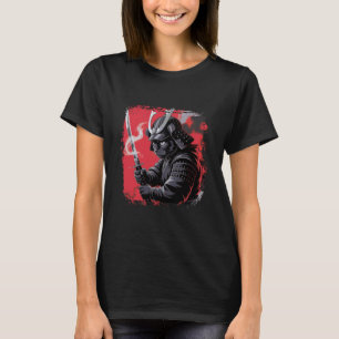 Bleached Samurai Cat Funny Meme Japan Retro Vibes T-Shirt