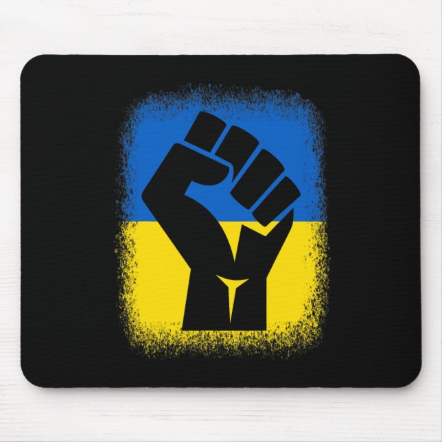 Bleached Shirts Fist Flag I Stand With Ukraine Sol Mouse Pad (Front)