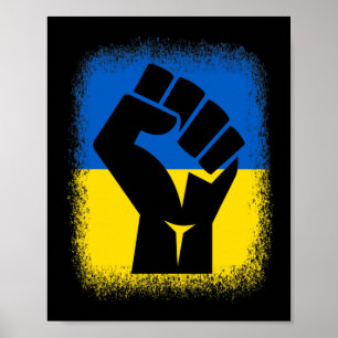 Bleached Shirts Fist Flag I Stand With Ukraine Sol Poster