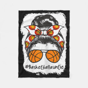 Bleached Sketll Auntie Messy Bun Ll Fleece Blanket