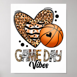 Bleached Sketll Game Day Vibes Sketll Mom Game Day Poster