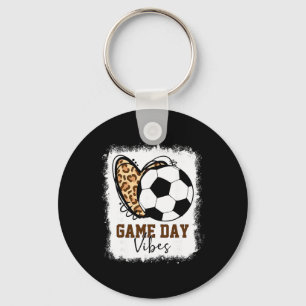 Bleached Soccer Game Day Vibes Soccer Mom Game Day Keychain