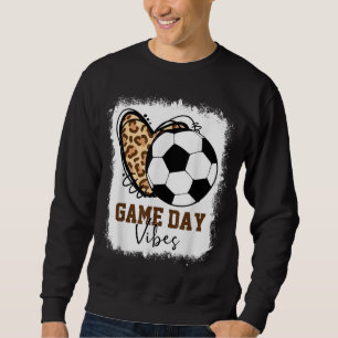 Bleached Soccer Game Day Vibes Soccer Mom Game Day Sweatshirt