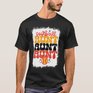 Bleached Softball Auntie Retro Softball Mom Mother T-Shirt