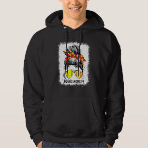 Bleached Softball Bonus Mom Game Day Bonus Mom Mot Hoodie