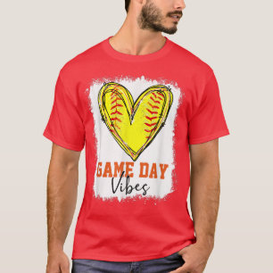 Bleached Softball Game Day Vibes Softball Mom Game T-Shirt