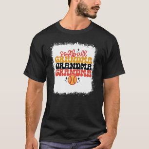 Bleached Softball Grandma Retro Softball Mom Mothe T-Shirt