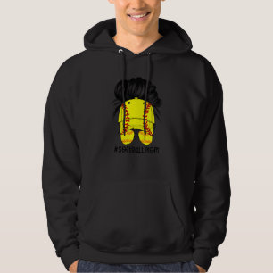 Bleached Softball Mom Life Leopard Messy Bun Game Hoodie